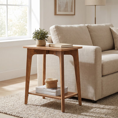 Winston Porter 2-Tier Side Table, Small Rectangular End Table